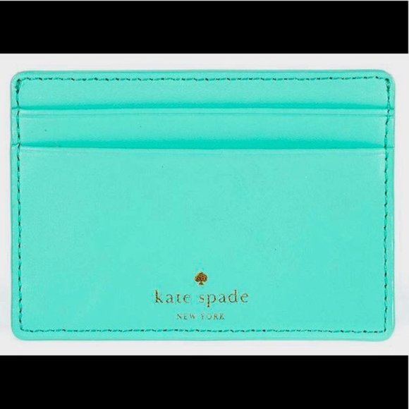 Last 1 ♠️ Kate Spade Teal Tiffany Blue Leather Card Case Holder - Picture 6 of 6